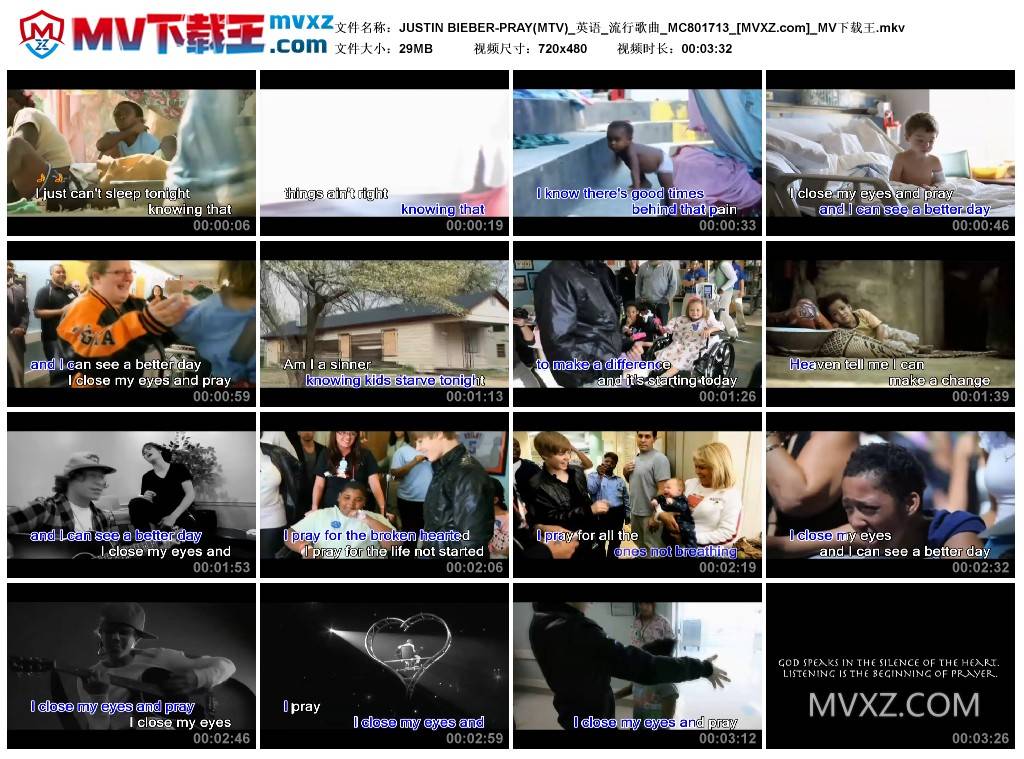 JUSTIN BIEBER-PRAY(MTV)_英语_流行歌曲_MC801713